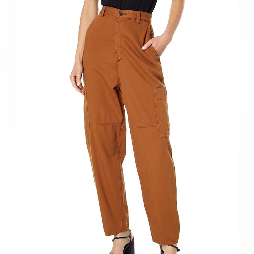 AG Renn Utility High Rise Barrel Pant in Clay Stone Size 24 Brown Tan